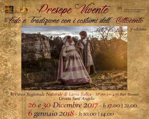 Bari, Lama Balice: presepe vivente in abiti ottocenteschi